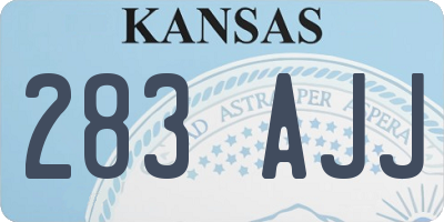 KS license plate 283AJJ