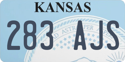 KS license plate 283AJS