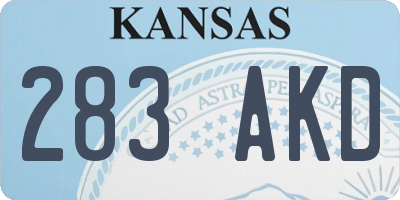 KS license plate 283AKD