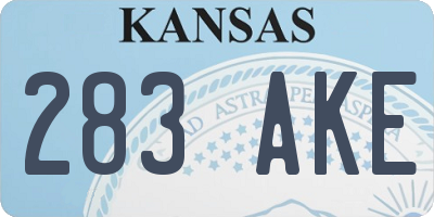 KS license plate 283AKE