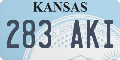 KS license plate 283AKI