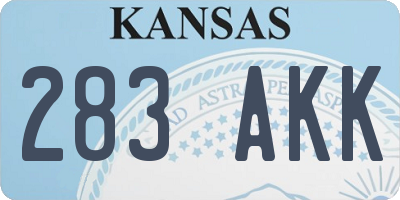 KS license plate 283AKK