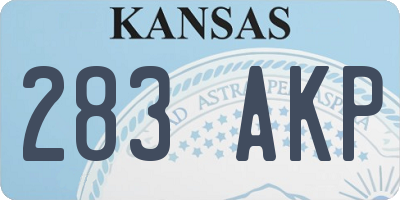 KS license plate 283AKP