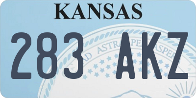 KS license plate 283AKZ