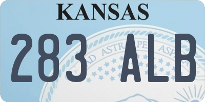 KS license plate 283ALB