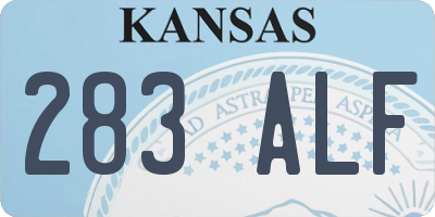 KS license plate 283ALF