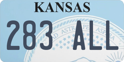 KS license plate 283ALL