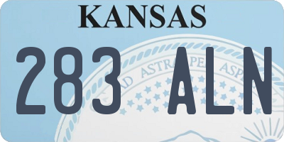 KS license plate 283ALN
