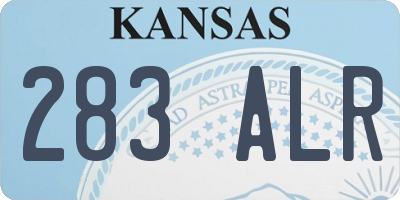 KS license plate 283ALR