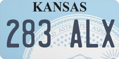 KS license plate 283ALX