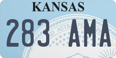 KS license plate 283AMA