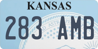 KS license plate 283AMB