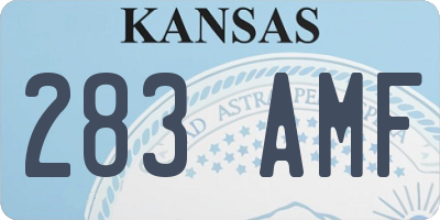 KS license plate 283AMF
