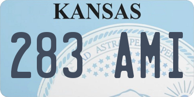 KS license plate 283AMI