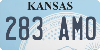 KS license plate 283AMO