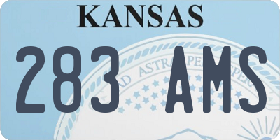 KS license plate 283AMS
