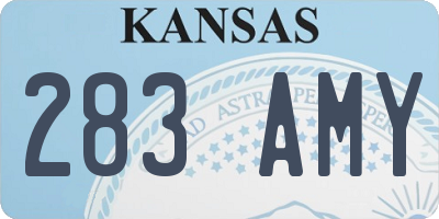 KS license plate 283AMY