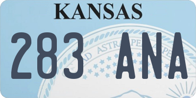 KS license plate 283ANA