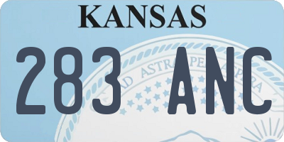 KS license plate 283ANC