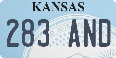 KS license plate 283AND