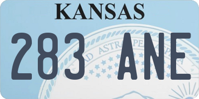 KS license plate 283ANE