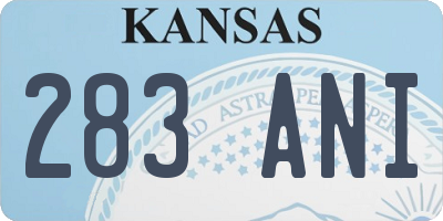 KS license plate 283ANI
