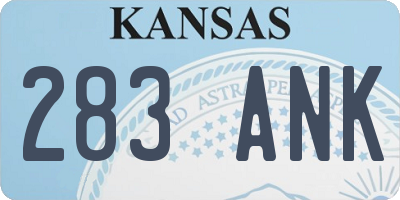 KS license plate 283ANK