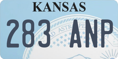 KS license plate 283ANP
