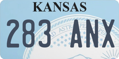 KS license plate 283ANX