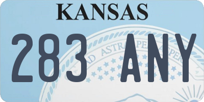 KS license plate 283ANY