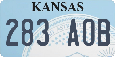 KS license plate 283AOB