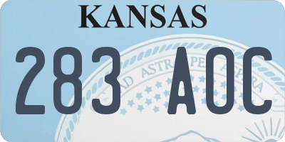 KS license plate 283AOC