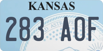 KS license plate 283AOF