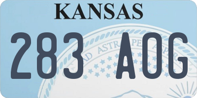 KS license plate 283AOG