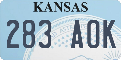 KS license plate 283AOK
