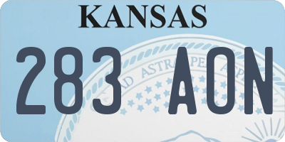 KS license plate 283AON