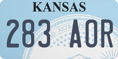 KS license plate 283AOR
