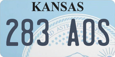 KS license plate 283AOS
