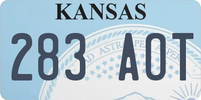 KS license plate 283AOT
