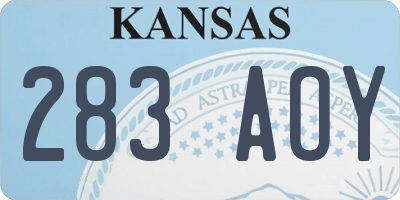 KS license plate 283AOY