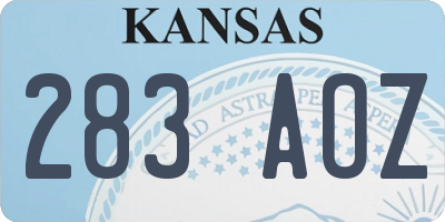 KS license plate 283AOZ
