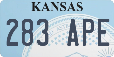 KS license plate 283APE
