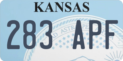 KS license plate 283APF