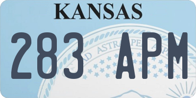 KS license plate 283APM