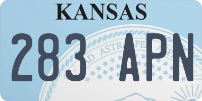 KS license plate 283APN