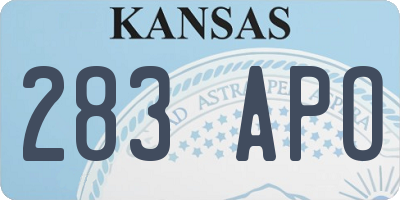 KS license plate 283APO