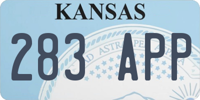 KS license plate 283APP
