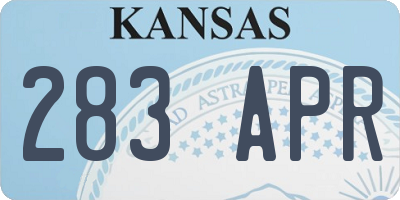 KS license plate 283APR