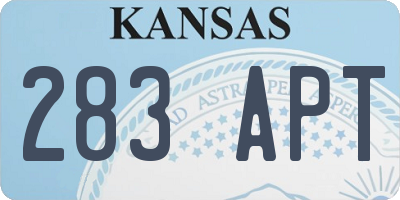 KS license plate 283APT