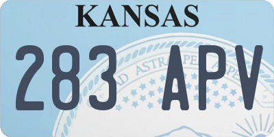 KS license plate 283APV